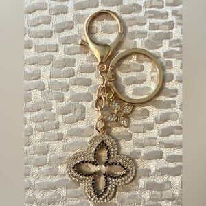 NEW Elegant Gold Keychain with Crystal Accents